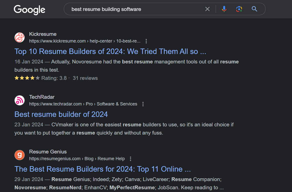 best resume builder software